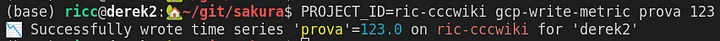 Created the timeseries ‘prova’ (test in italian) with meaningful number 123! Wow!