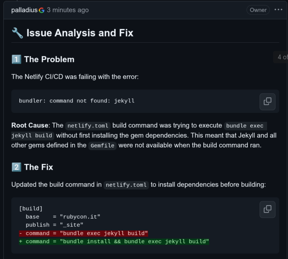 GH Issue Commented by AGY