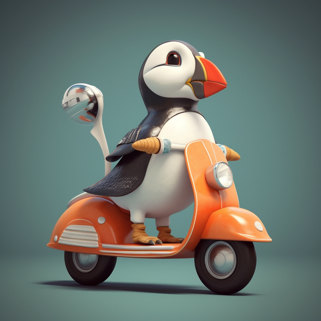 PalladiusPacans_puffin_riding_a_Vespa_in_the_style_of_pixar_4edc730f-84a2-4431-818e-1f43900daafa