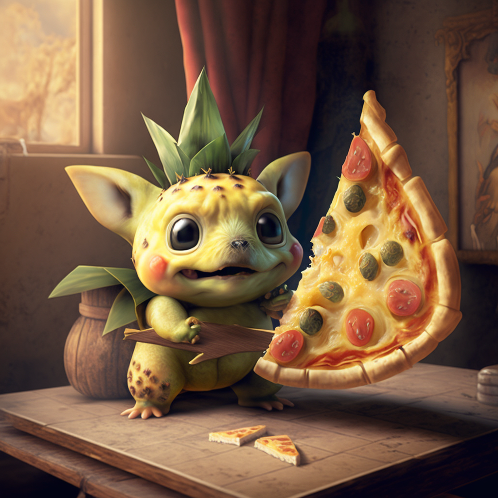 Riccardo_baby_yoda_eating_a_pineapple_pizza_getting_told_off_by_Mario